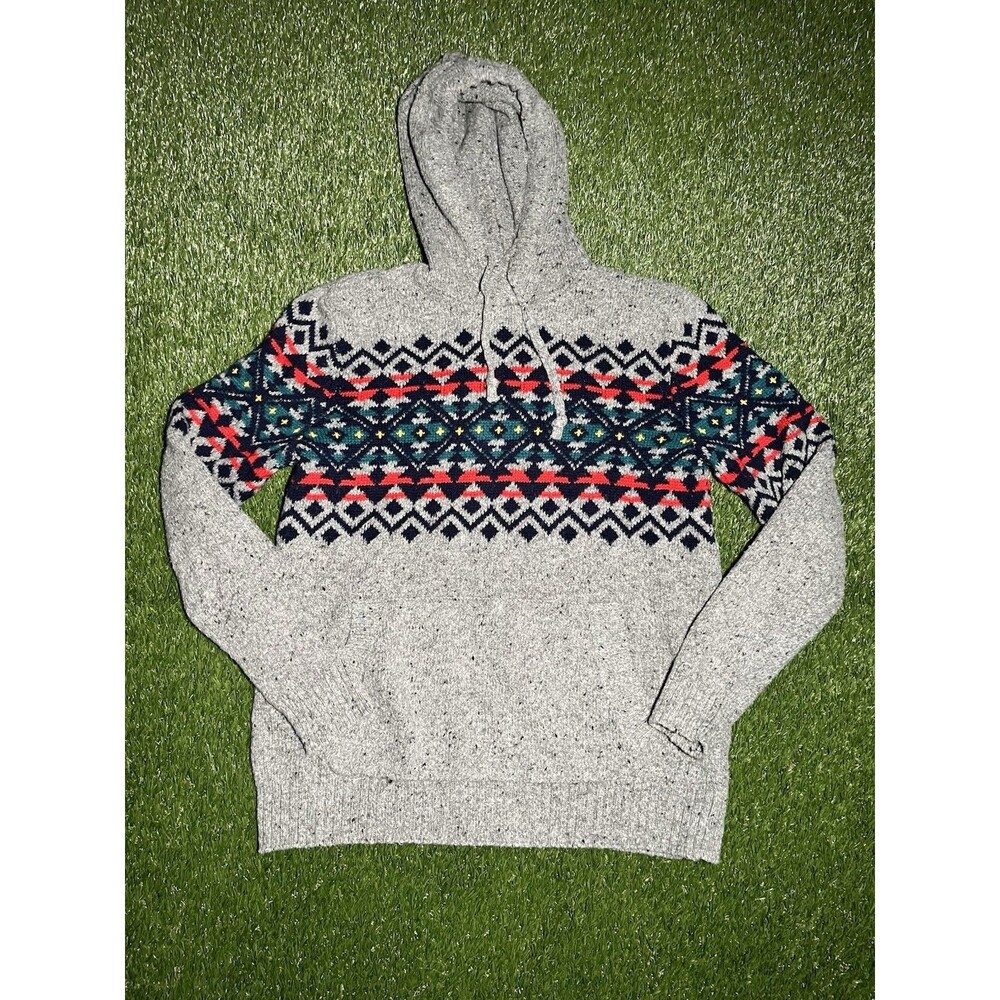 American Eagle Outfitters Seriously Soft Fair Isle Hoodie Men's XS Gray